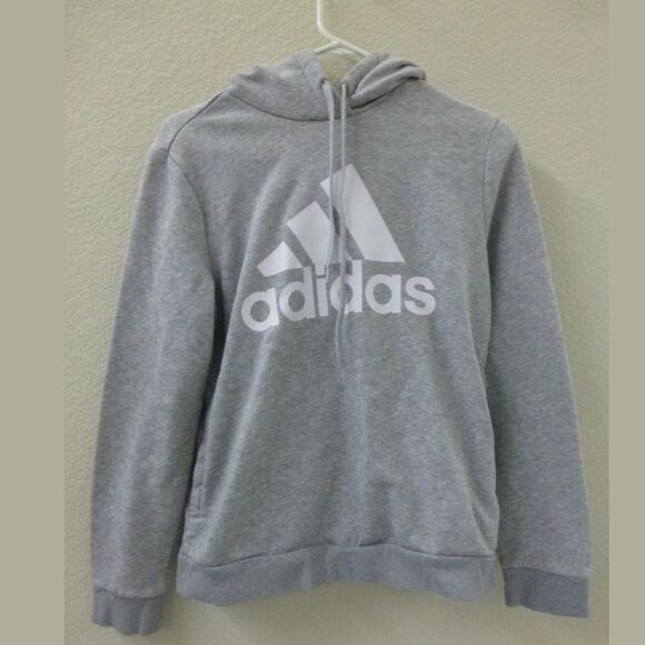adidas Grey Hoodie with Big Logo - Picture 3 of 7